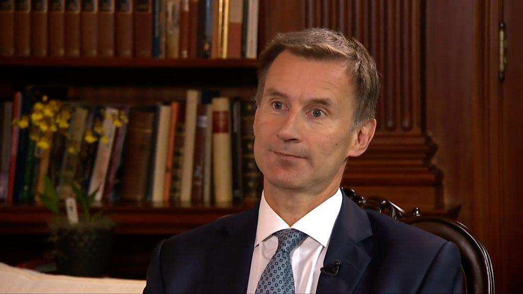 UK Foreign Secretary Jeremy Hunt talks to the BBC