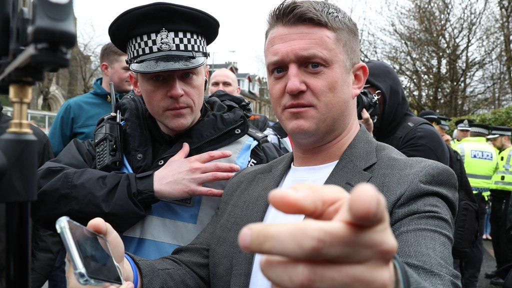 A picture of former English Defence League founder Tommy Robinson