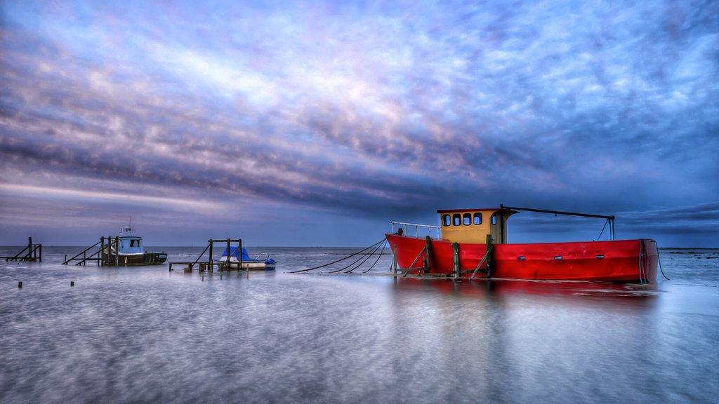 Old fishing boat 'Nautilus' shot on a long exposure at Thornham Staithe