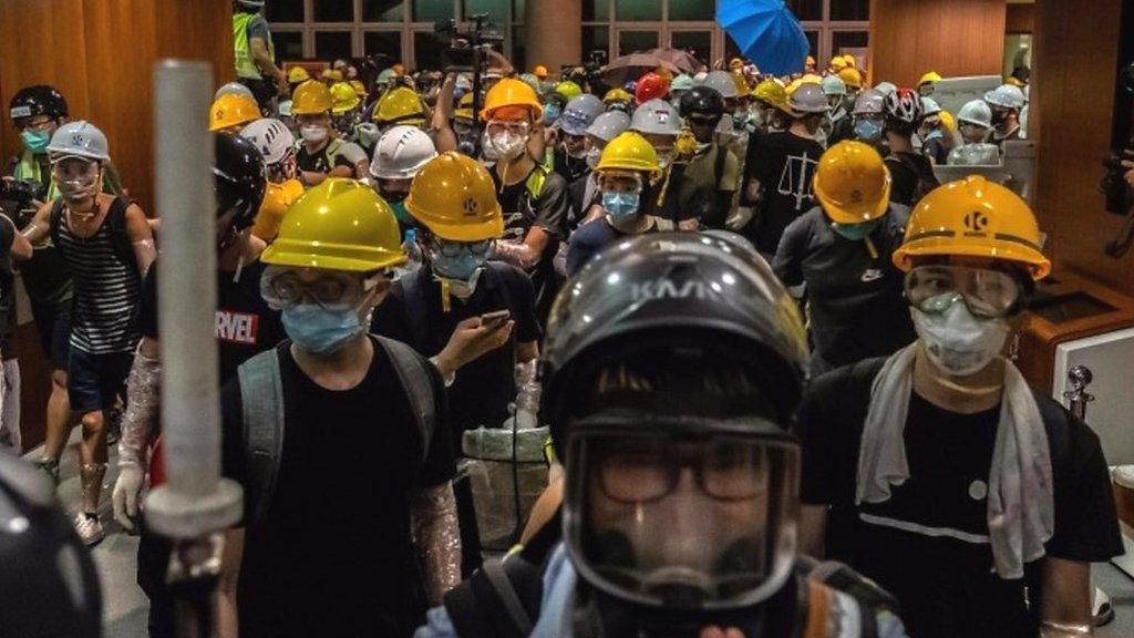 Protesters inside LegCo