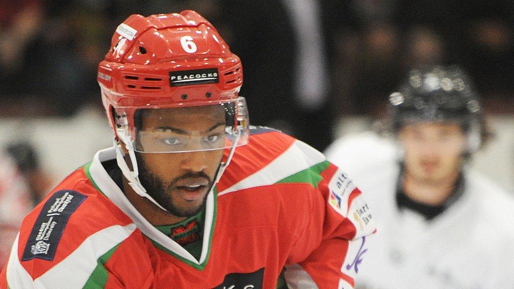 Drew Paris goes after the puck for Cardiff Devils