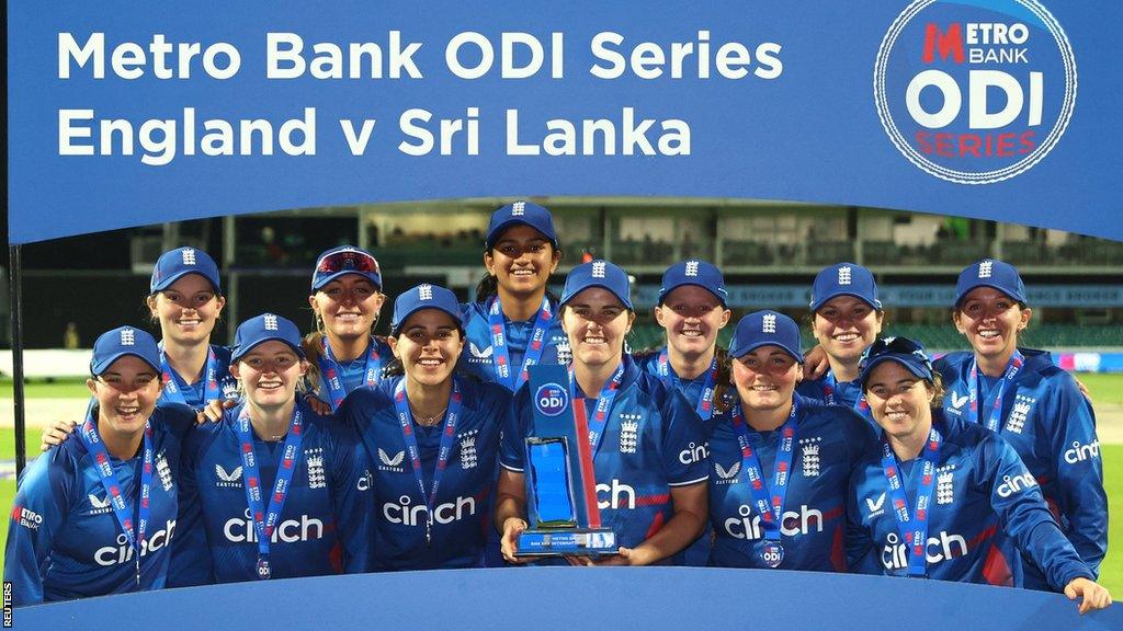 England with the ODI series trophy