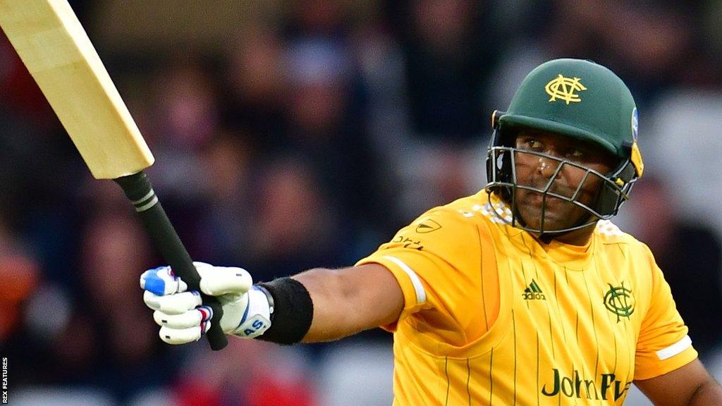 Samit Patel in action for Nottinghamshire