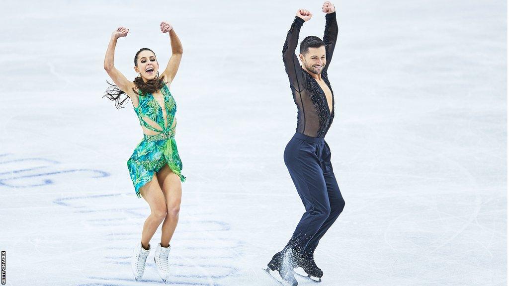 Lilah Fear and Lewis Gibson dance their rhythm dance