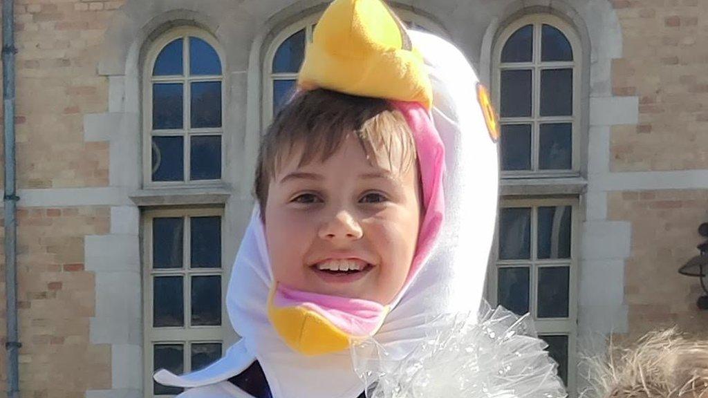 Cooper dressed as a seagull