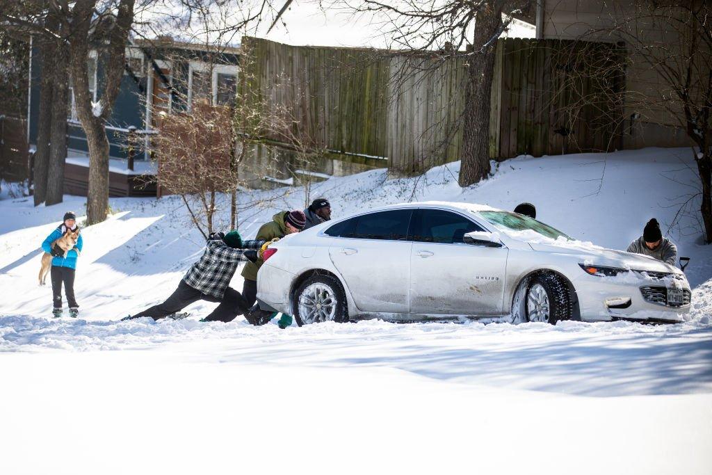 Car stuck in the snow