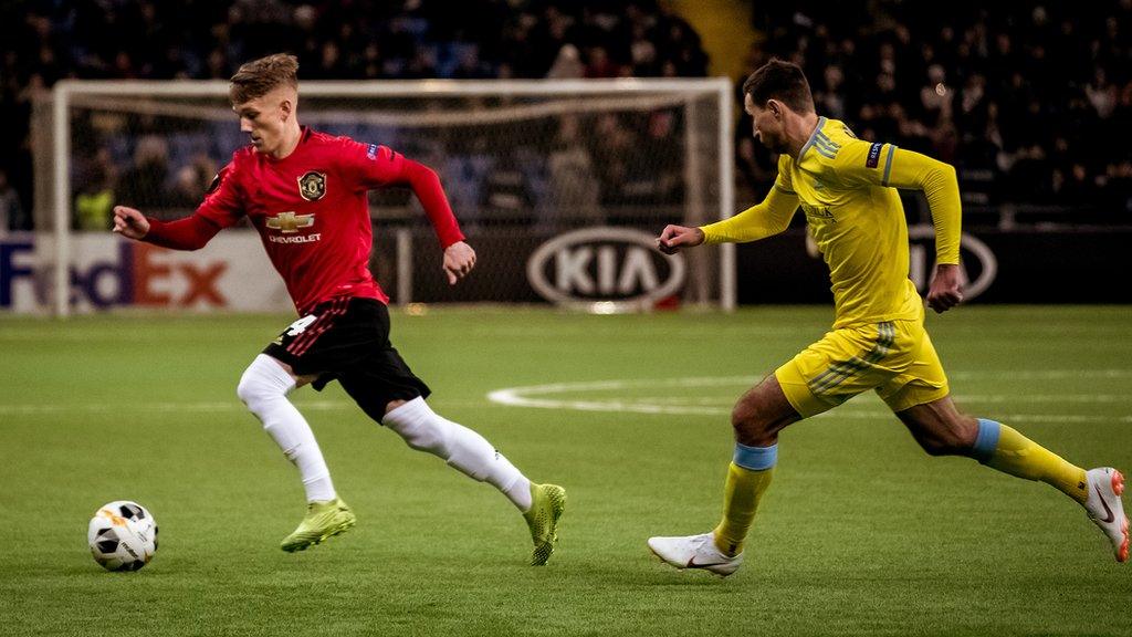 Manchester United's Ethan Galbraith against Astana