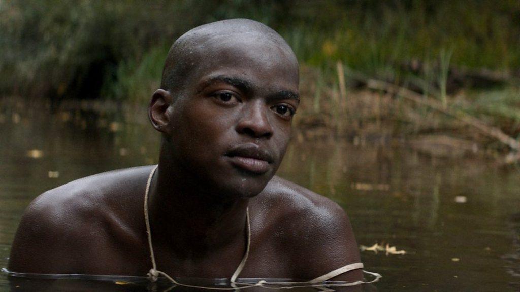 Man bathes in river