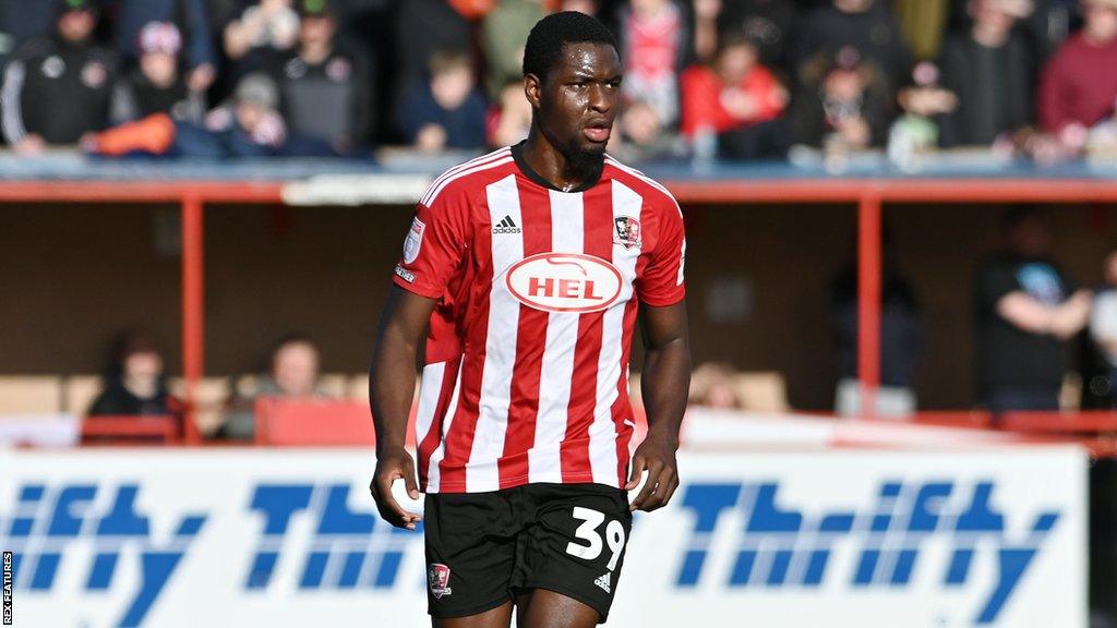 Cheick Diabate on the field during an Exeter game