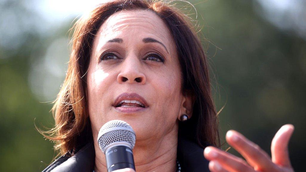 V-P-elect Kamala Harris at a campaign event in Georgia.