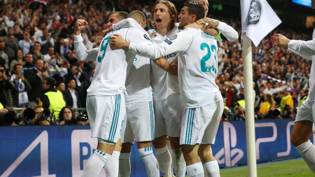 Real Madrid players celebrate