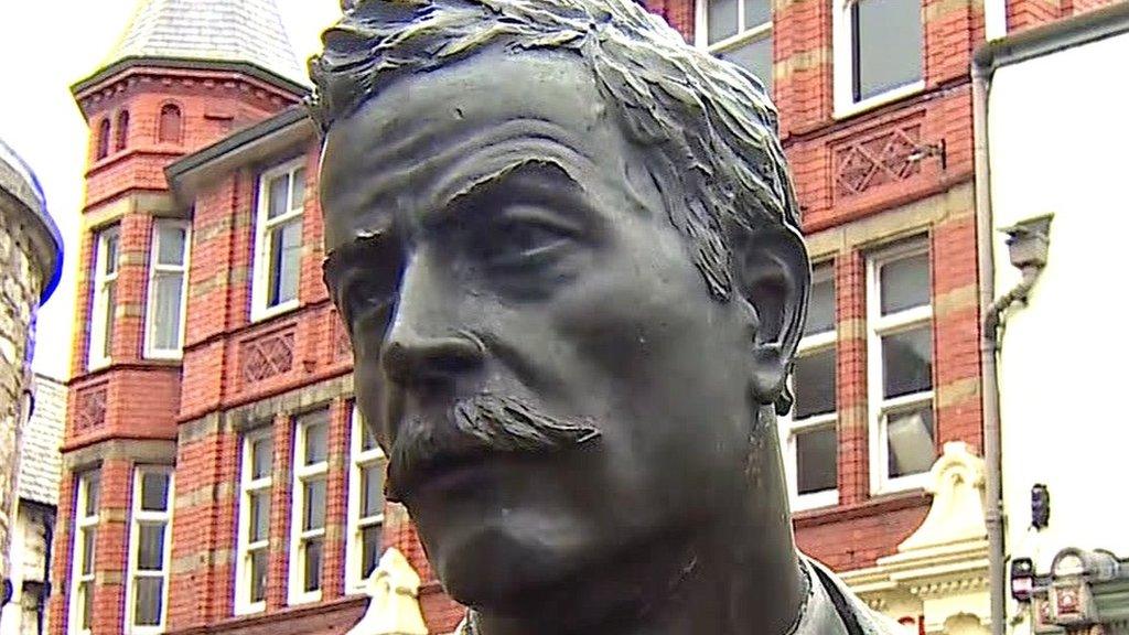 HM Stanley statue head in Denbigh, north Wales