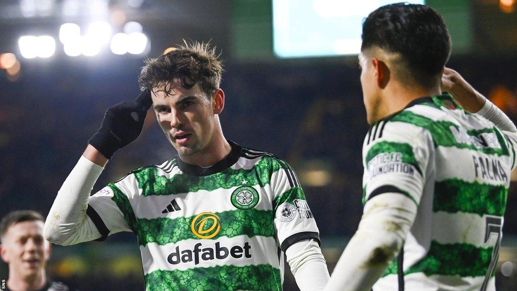 Celtic's Matt O'Riley celebrates