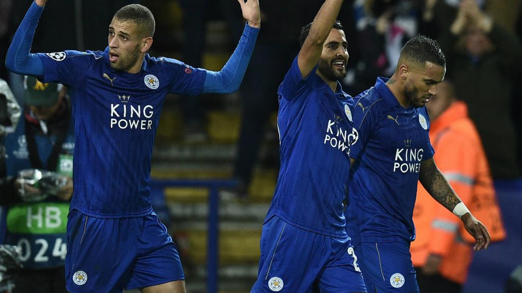 Mahrez celebrates