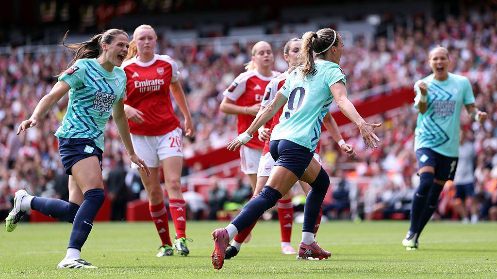 London City Lionesses players celebrate