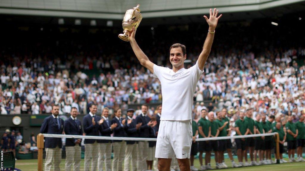 Roger Federer's eighth and final Wimbledon men's singles title came in 2017 when he beat Marin Cilic in the final