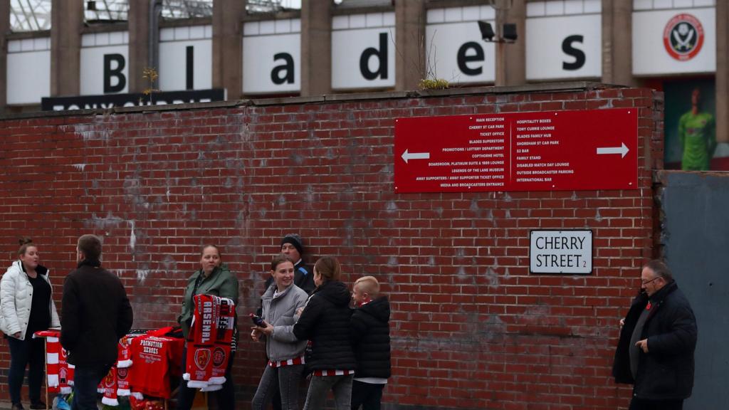 Fans outside of Bramall Lane