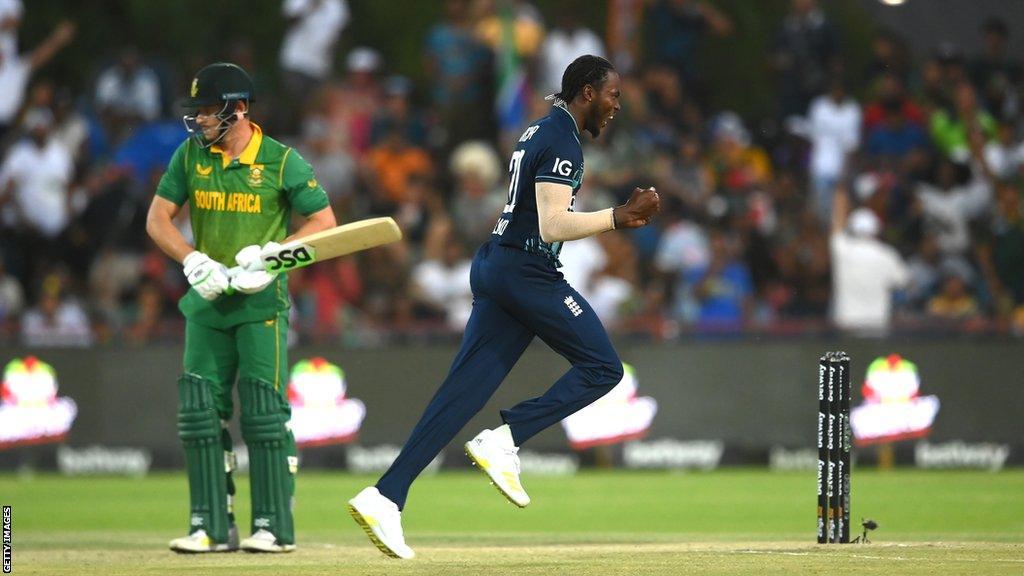 Jofra Archer celebrates