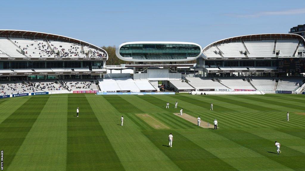 County Championship action at Lord's, home of Middlesex CCC