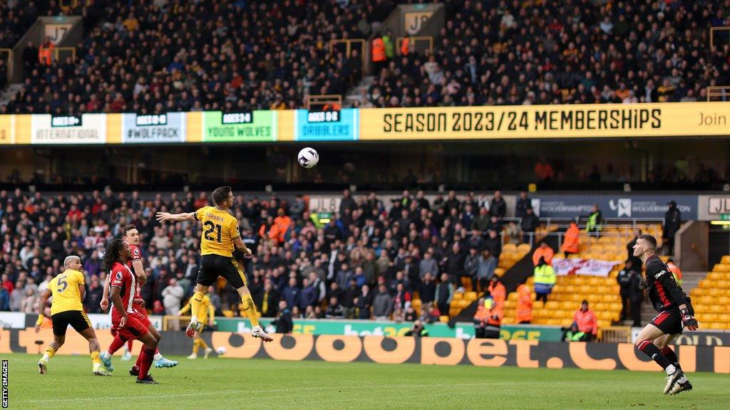 Pablo Sarabia scores for Wolves