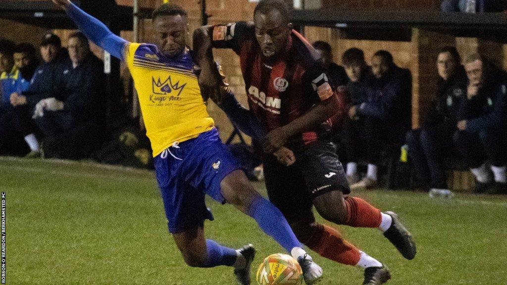 Ryan Blake playing for Berkhamsted Town