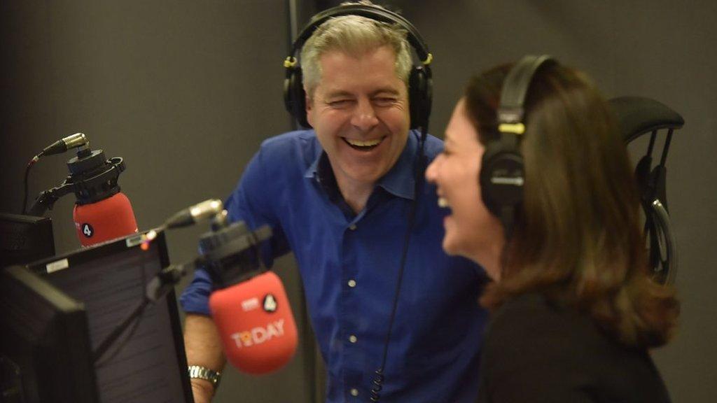 Justin Webb and Mishal Husain in the Today studio