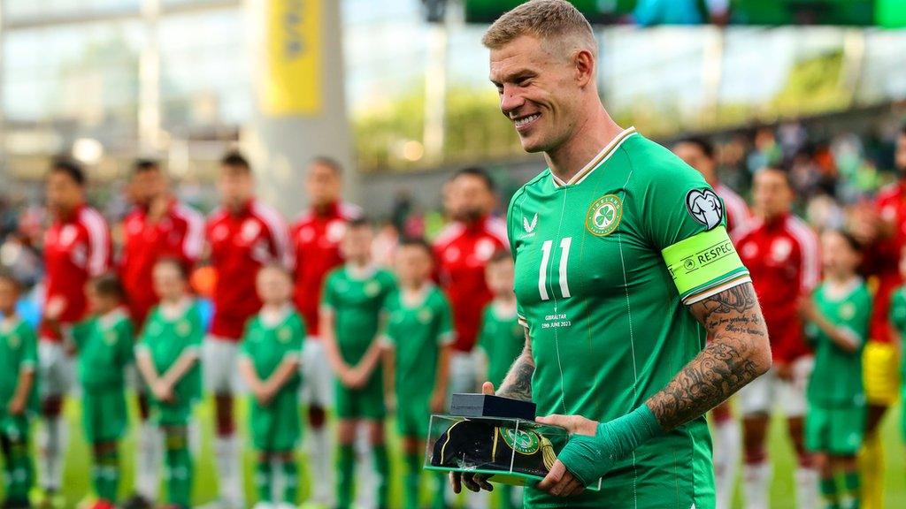 James McClean with his 100th cap