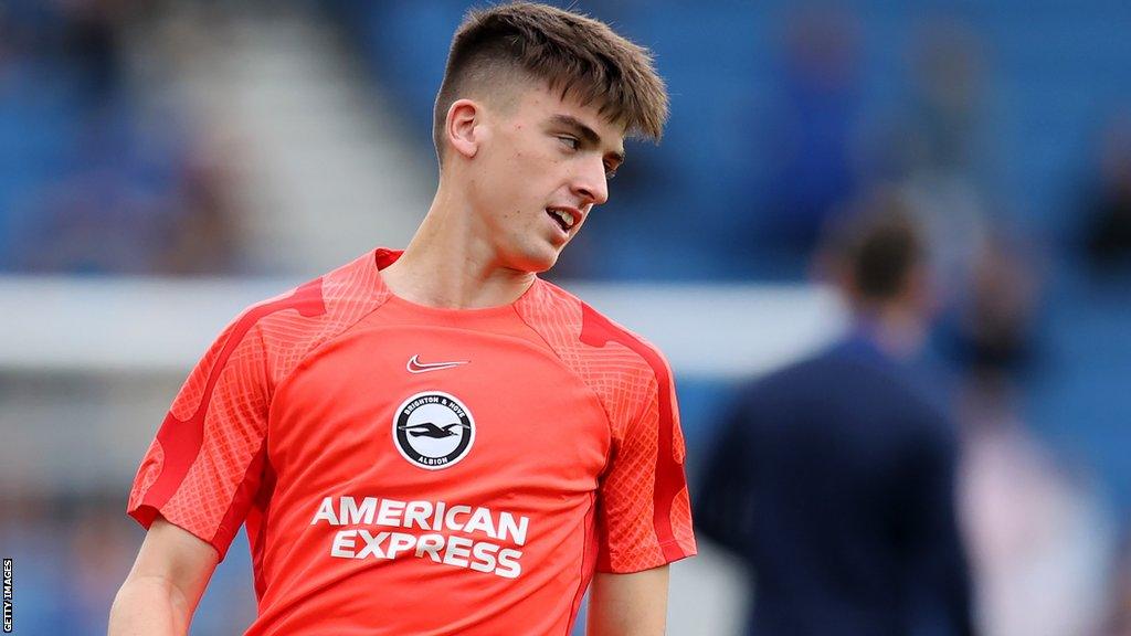 Brighton midfielder Andre Moran during a pre-match training session ahead of a Premier League game