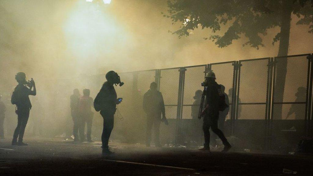 Protesters in Portland