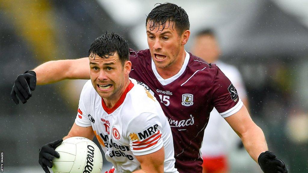 Tyrone's Darren McCurry in possession against Galway