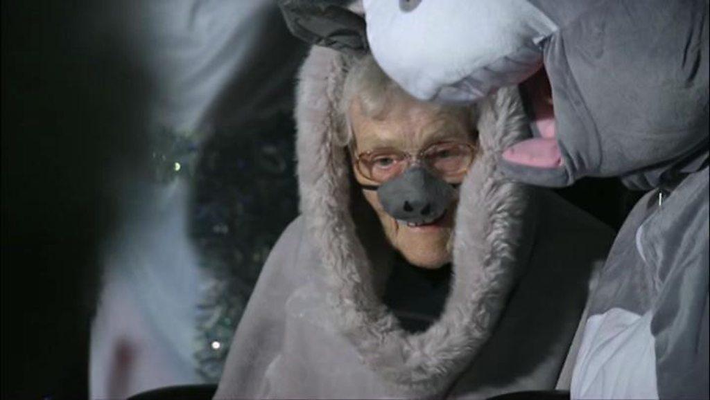 Woman, 98, dressed in donkey costume