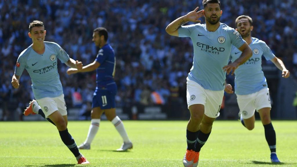 Sergio Aguero celebrates