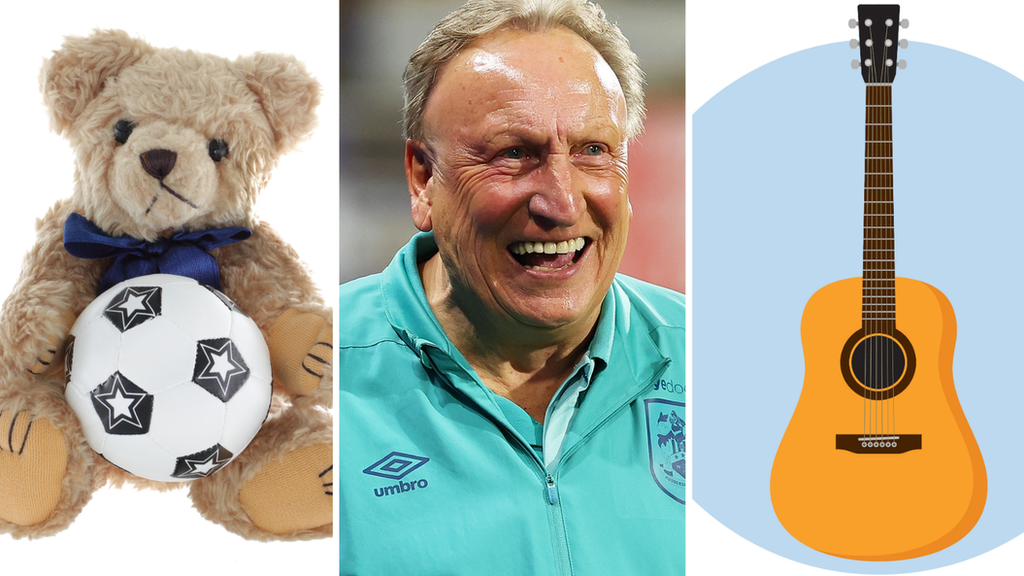 Teddy bear, Neil Warnock & guitar