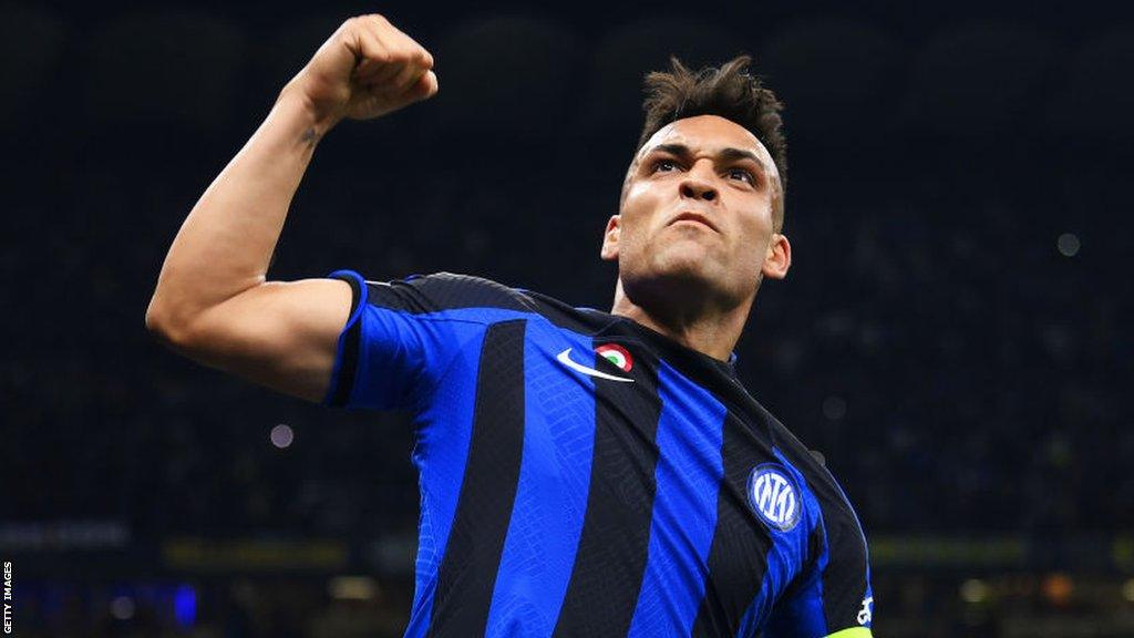 Lautaro Martinez celebrates