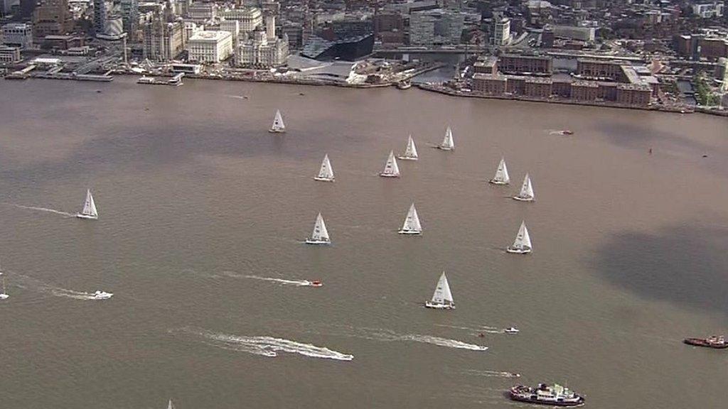 yachts on river mersey