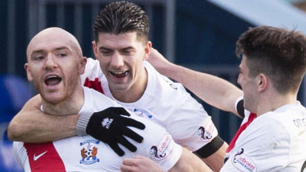 Conor Sammon (left) celebrates scoring for Kilmarnock