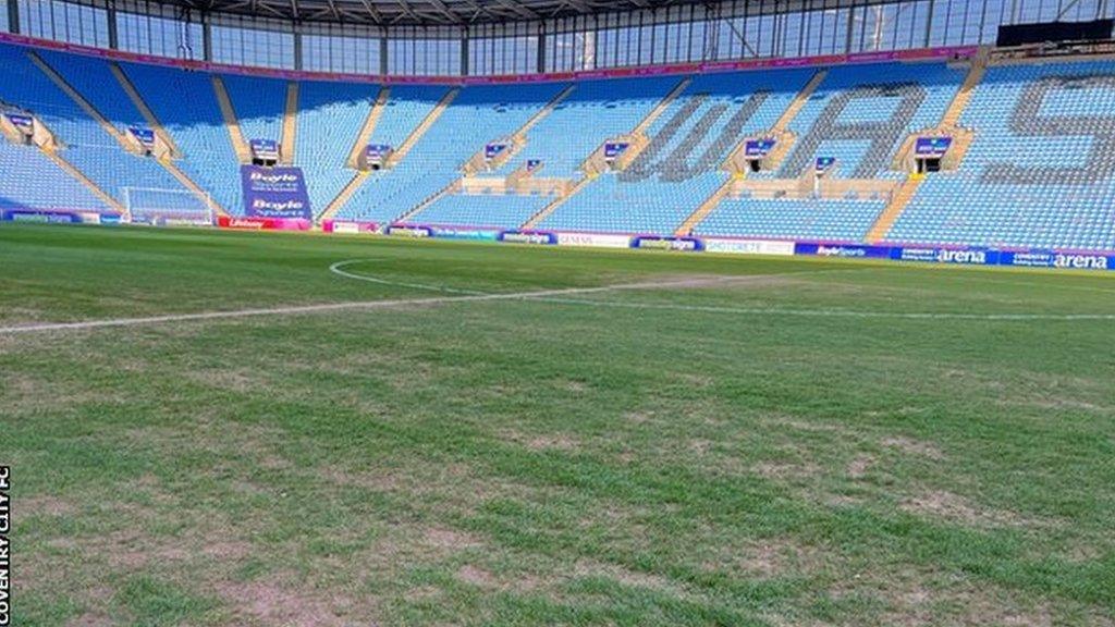 The pitch at the Coventry Building Society Arena