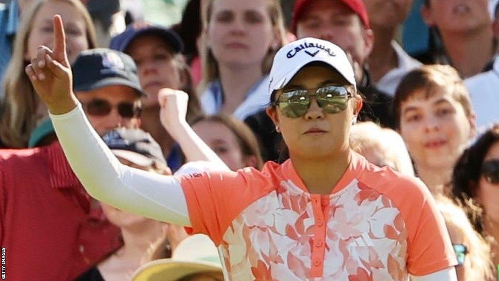 Rose Zhang celebrates winning the Augusta National Women's Amateur title