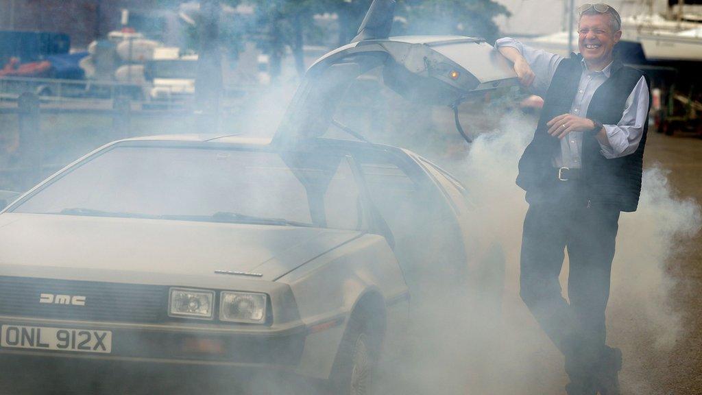 Willie Rennie with Delorean.