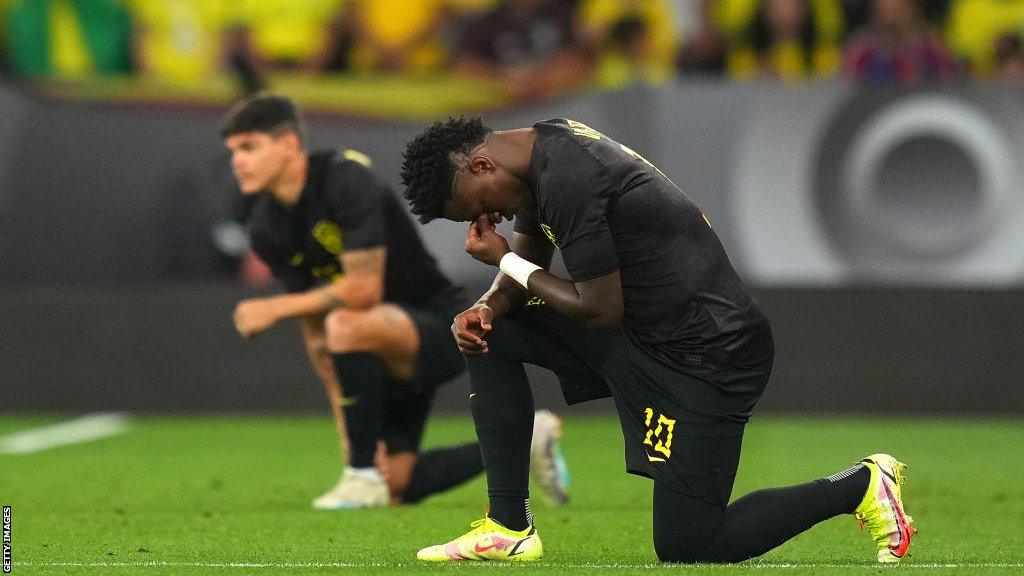 Brazil forward Vinicius Jr in all-black kit