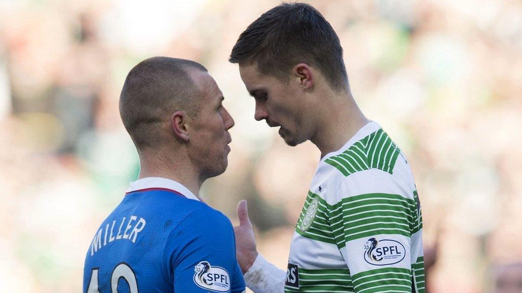 Rangers' Kenny Miller and Celtic's Mikael Lustig