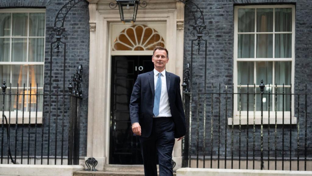 Jeremy Hunt leaves 10 Downing Street in London after he was appointed Chancellor of the Exchequer