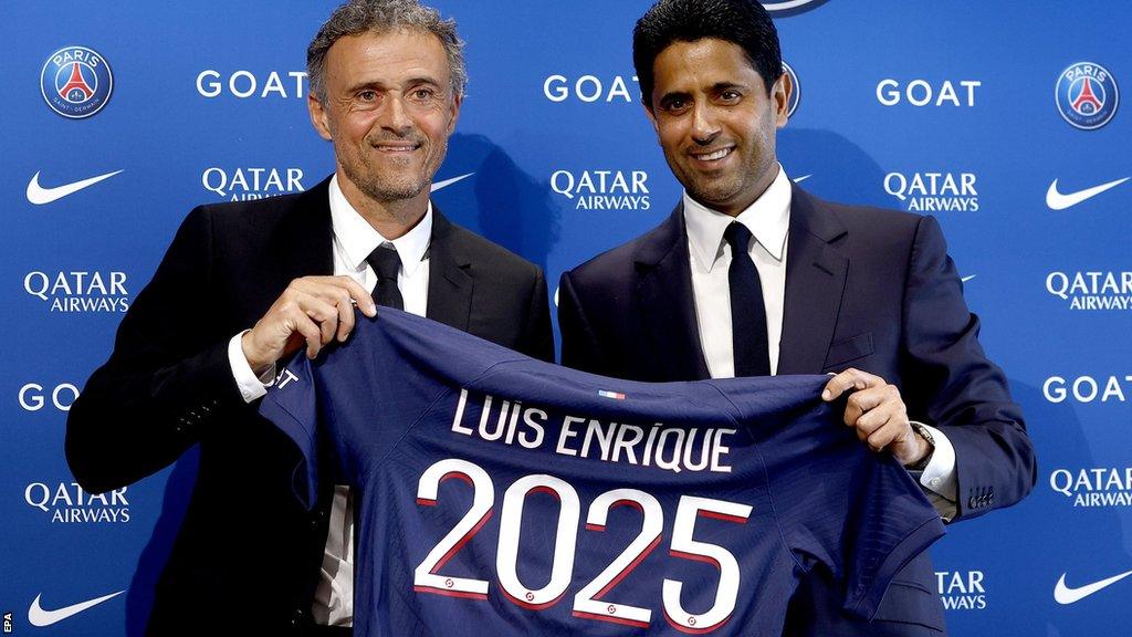 New PSG manager Luis Enrique and club president Nasser Al-Khelaifi