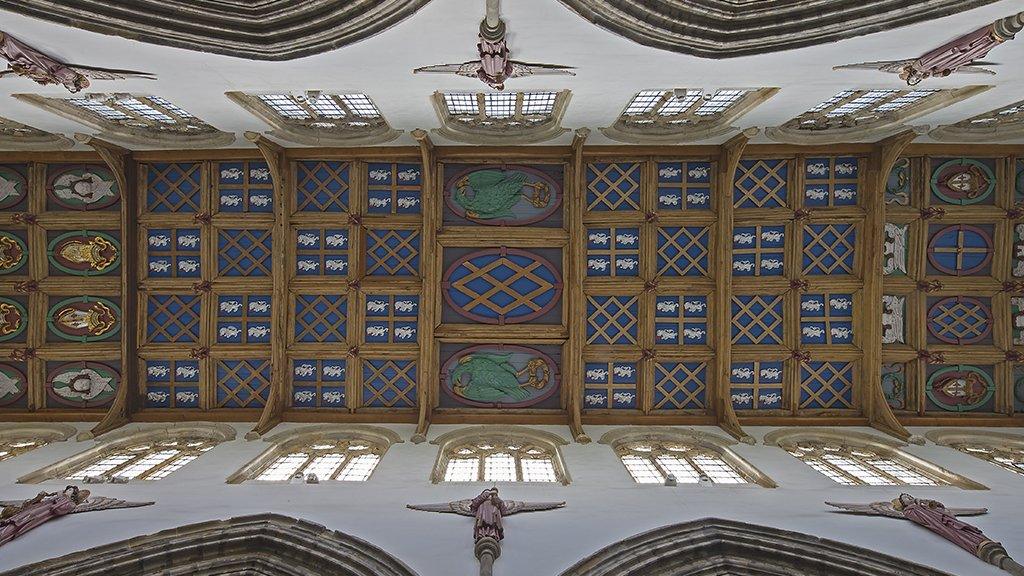 The ceiling of St Peter's Chapel, Auckland Castle.