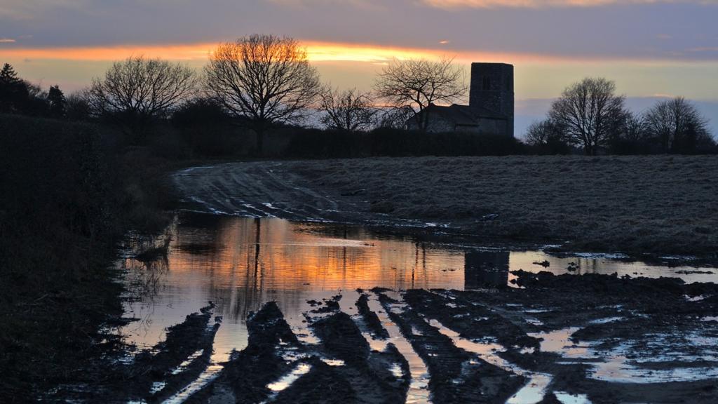 Rackheath church in winter