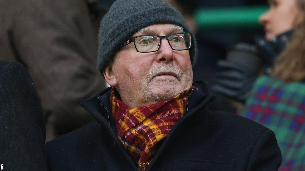 Jim McMahon, Motherwell chairman watches a match