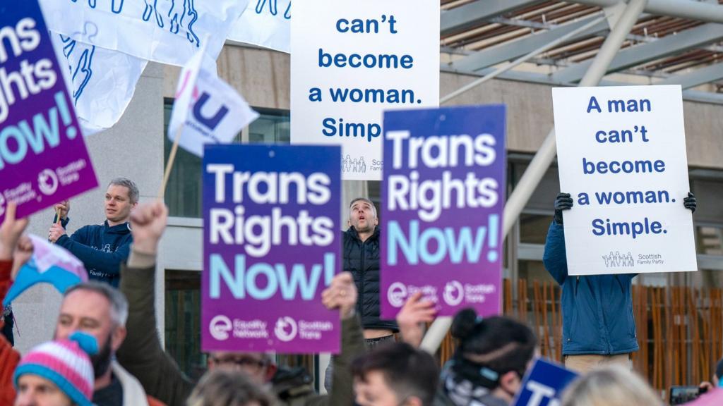 protests outside the Scottish Parliament