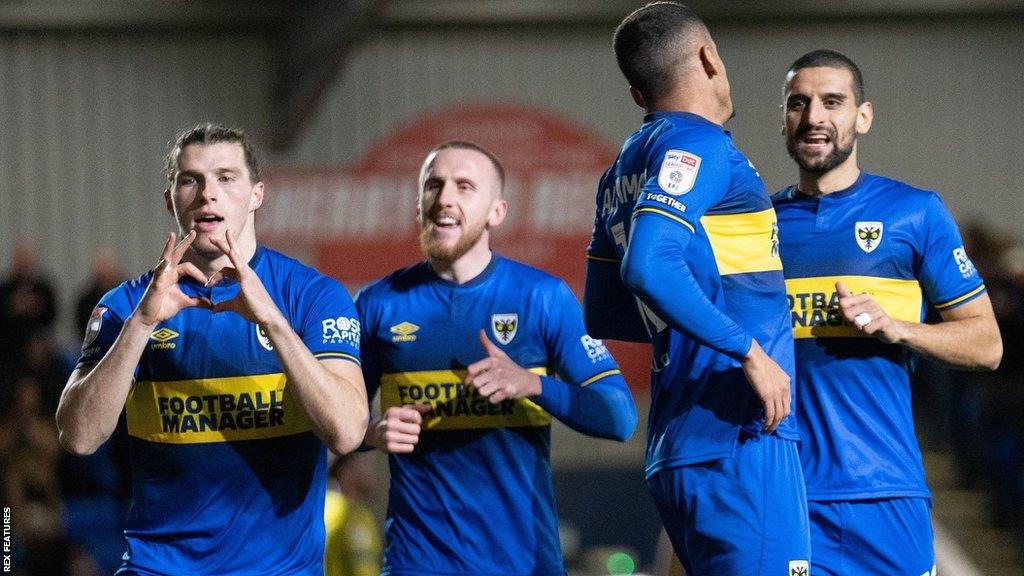 Josh Davison scores for AFC Wimbledon