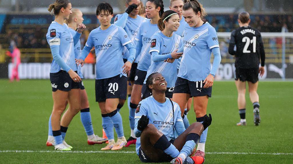 Khadija Shaw celebrates scoring