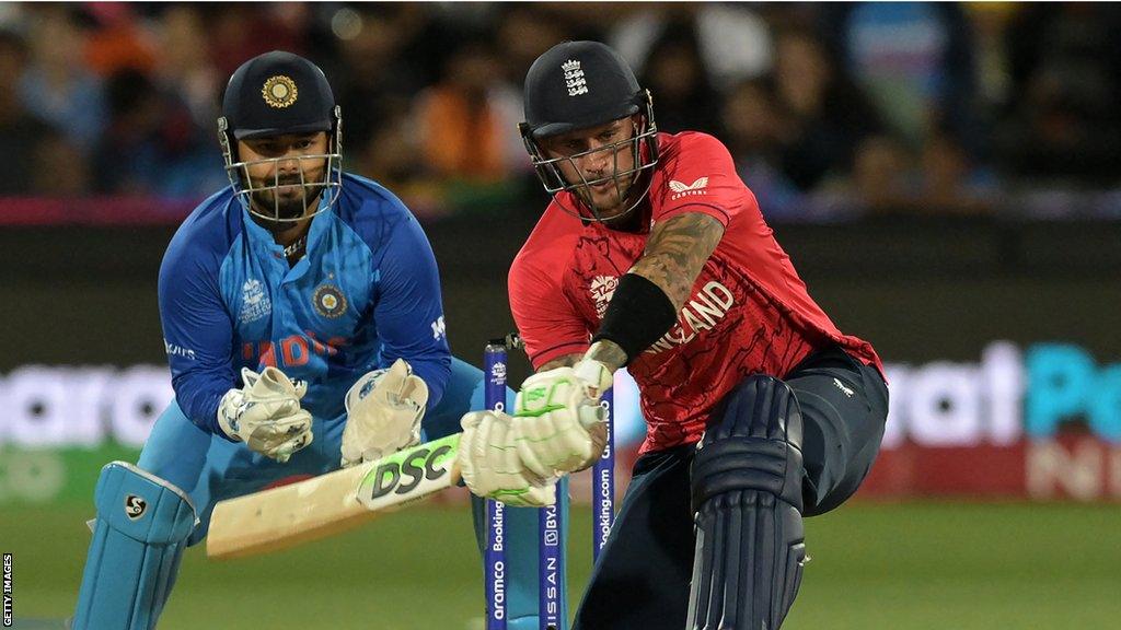 Alex Hales batting v India